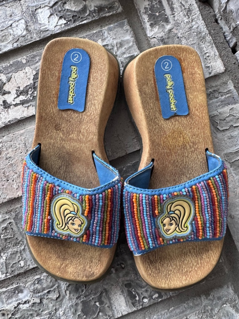 Vintage 90s Y2K Polly pocket beaded sandals size 2